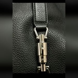 Gucci Black Pebbled Leather Duffel Bag